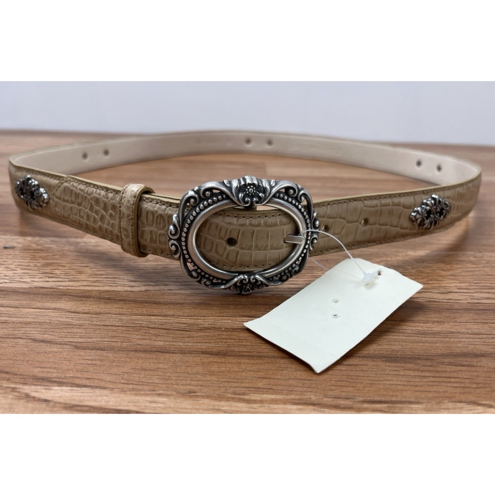 Coldwater Creek Del Rio Crocodile Embossed Leather Belt Women's Size 2x NEW